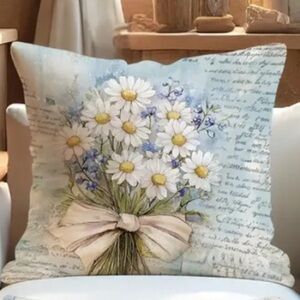 NEW: white daisies bouquet throw/accent pillow